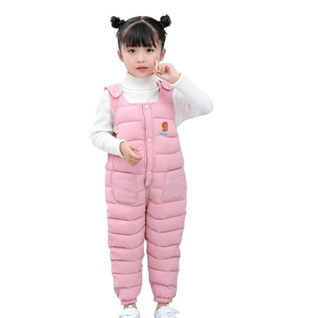 

Toddler Baby Girl Jumpsuit Cute Cartoon Animals Letter Cotton Wadded Suspender Snow Bib Ski Pants Overalls Outfit Girls Jumpsuits & Rompers