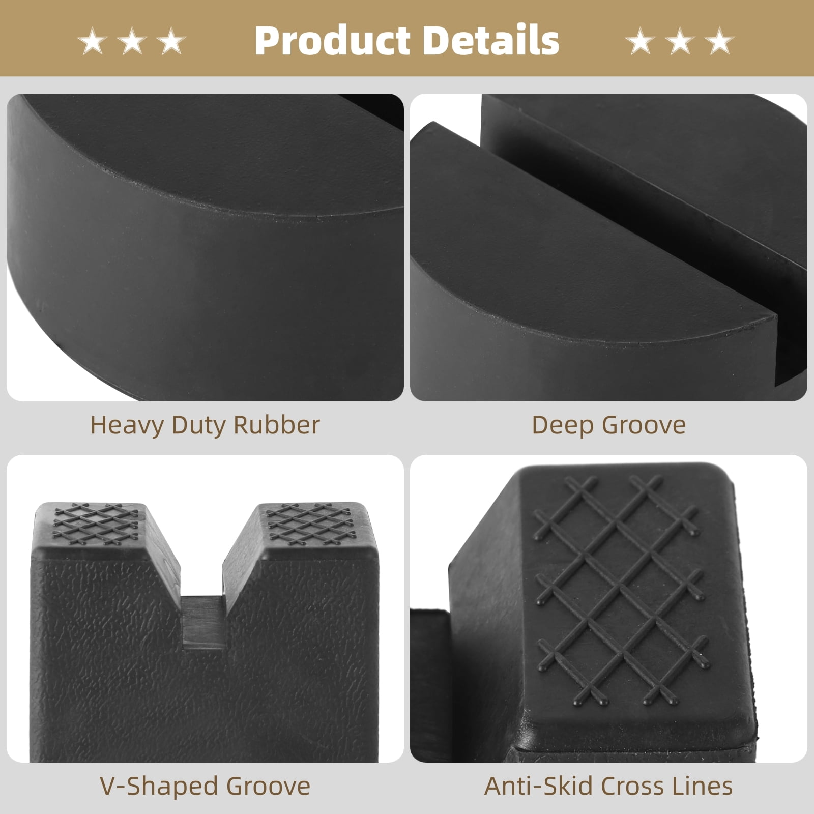 2024 Upgrade]8 Pcs Universal Floor Jack Pad, 2 Types Jack Stand Pads Adapter With Anti-Slip Design, Premium Rubber Slotted Frame Rail Pinch Welds