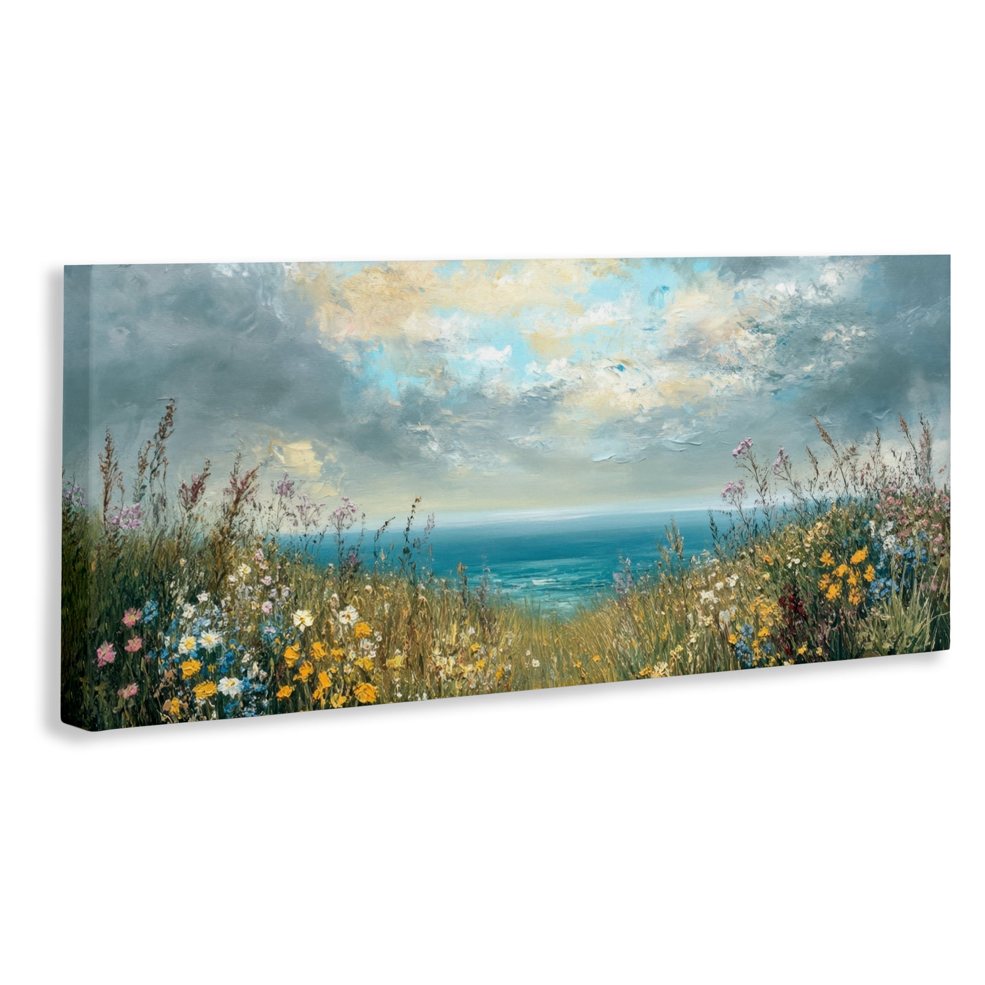 Stupell Industries Scenic Coastal Flowers In Bloom Canvas Wall Art, design by Petal Prints Design