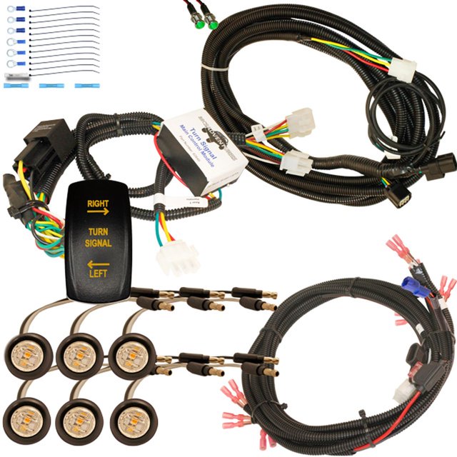 MCSADVENTURES Amber Plug and Play Vertical Rocker Turn Signal Kit for