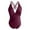 Purple, variant on Women's Solid Color 1-Piece Swimsuit with V - Neck and Spaghetti Straps Elastic Soft Fabric Beach Pool Swimwear,Size:XXL