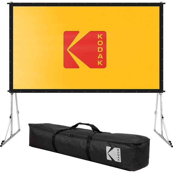 Kodak 150” Projector Screen with Stand - Fast Fold Front Projection Screen with Tripod & Case