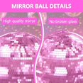 thumbnail image 5 of Lanzxjv Disco Ball, 12"/16"/20" Mirror Disco Ball for DJ Club Party Live Stage Wedding Home Decor, Light Effect Mirror Ball with Hanging Ring (Goden, Pink), 5 of 6