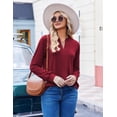 thumbnail image 5 of Zeagoo Womens Stylish Design V-Neck Blouse Long Sleeves Pleated Business Casual Tunic Tops, 5 of 6