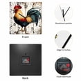 thumbnail image 2 of Farmhouse Rooster Wooden Wall Clock Silent Non Ticking, Vintage Farm Animals Green Red Square Wall Clocks Battery Operated, Decor Clock for Home Office, Living Room, Kitchen, 10 Inch, 2 of 9