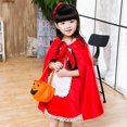 thumbnail image 3 of unids/set niños adultos Cosplay fiesta Caperucita Roja vestido de niña + delantal + capa + diadema + conjunto de bolsa de calabaza-ayane, 3 of 5