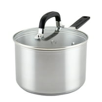 KitchenAid Stainless Steel Induction Saucepan with Lid, 3-Quart, Brushed Stainless Steel