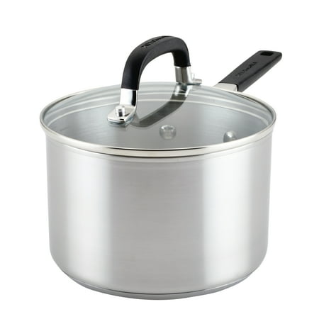 

KitchenAid Stainless Steel Induction Saucepan with Lid 3-Quart Brushed Stainless Steel