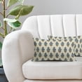 thumbnail image 2 of Brown Blue Floral Pillow Covers 12x20 Set of 2 Spring Flower Leaves Print Decorative Lumbar Throw Pillow Cases Outdoor Farmhouse Decoration for Sofa Couch Bed, 2 of 6