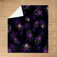 thumbnail image 3 of Halloween Themed Spider Web All Season,Blanket Fluorescent Purple Green Plush Throw Blanket, Decorative Scary Spider Flannel Fleece Blanket Spider Animal Bedroom Baby 30"x40", 3 of 6