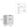 thumbnail image 5 of Double Drawer Nightstand 19"H, Bedside Table, White, 5 of 7