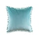 thumbnail image 2 of Throw Pillow Cases Pack de 2 acogedoras fundas de cojín de felpilla suave teñidas sólidas para sofá decoración del hogar 18 X 18 pulgadas verde azulado, 2 of 5