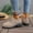 #001-Beige, variant on Women's Suede Loafers - Retro Round Toe Chunky Platform Mid Heel Casual Shoes, Fashionable Slip-On Comfort for Daily Wear