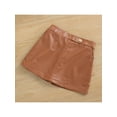 thumbnail image 5 of Seyurigaoka Kid Girl Long Mesh Puff Sleeve High Neck Knitting Tops Leather Skirt, 5 of 9