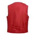 thumbnail image 2 of 5 Packs Unisex Waiter Uniform Vest Bartender Waitress Botton Workwear with Pockets for Men Women-Red-S, 2 of 7