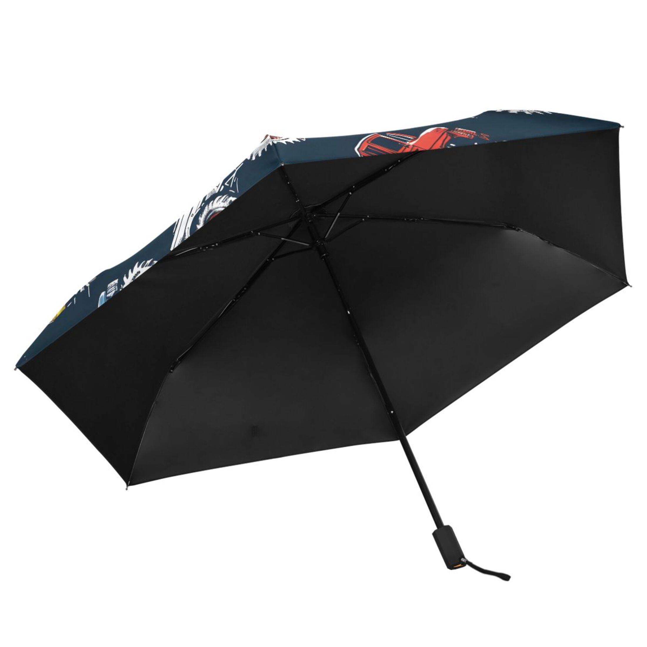 Colorful Monster Trucks Compact Sun Umbrella Windproof Travel Umbrellas for Rain Strong Portable UV Protection
