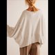 thumbnail image 5 of Sudadera Corta para Mujer, Cuello Redondo, Larga, Talla Grande, Otoño-Invierno 2025, Estilo Jersey Holgado. Crema M, 5 of 8