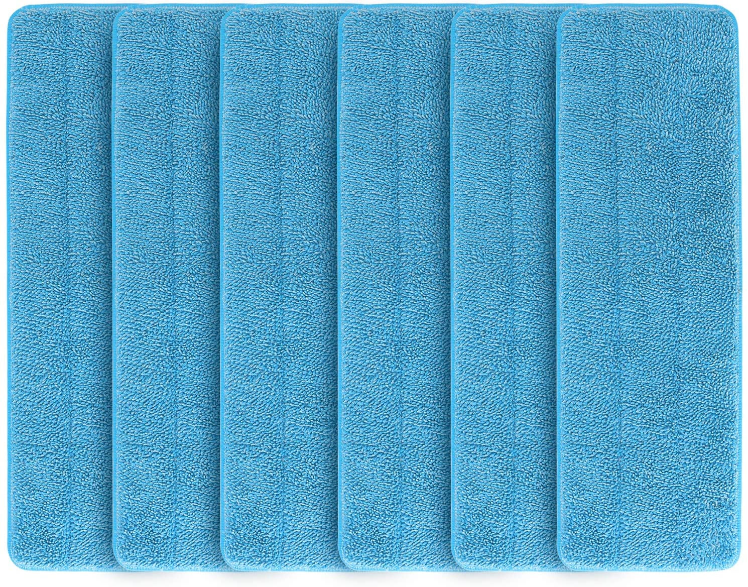 6 Pack Microfiber Spray Mop Replacement Heads, Machine Washable Cleaning Pads Refills Compatible with Bona Floor Care System