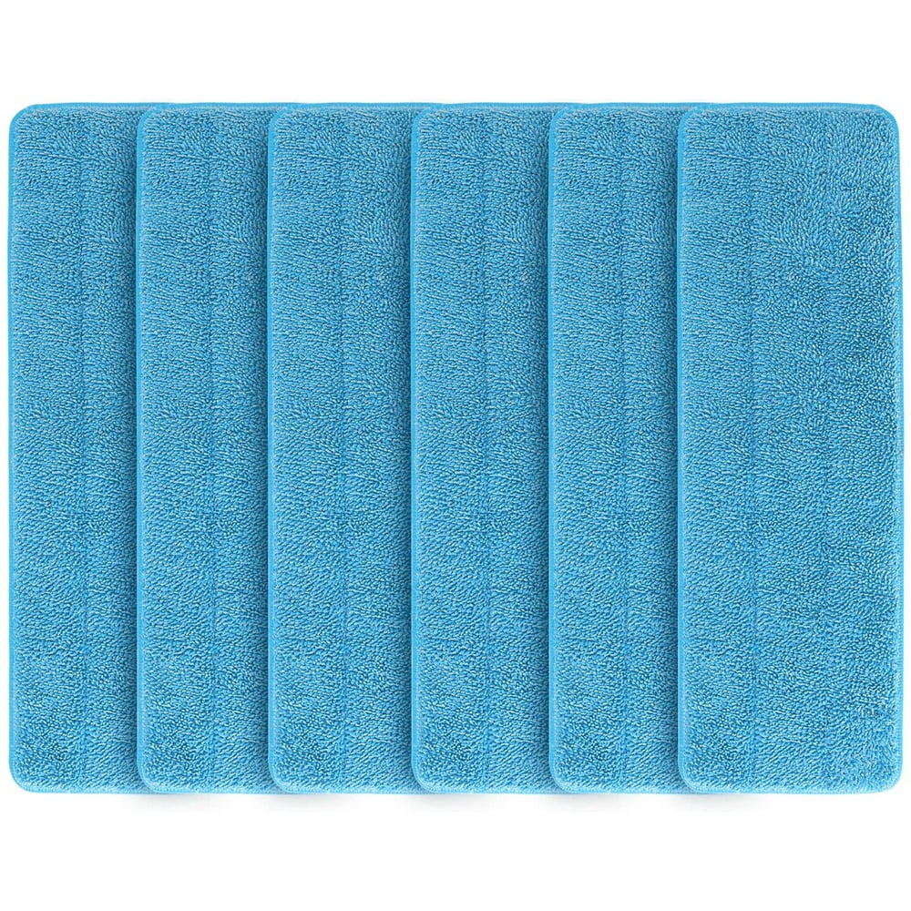 6 Pack Microfiber Spray Mop Replacement Heads, Machine Washable Cleaning Pads Refills Compatible