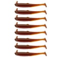 thumbnail image 3 of 3 Inch 8 Pack Brown Paddle Tail Soft Swimbaits, Swimbait Fishing Lures, Soft Plastic Baits, Bass Fishing Lures, Lifelike Scaled Body with Eyes, Slow Sinking, Jig Head Compatible,, 3 of 7