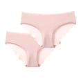 thumbnail image 2 of Avrnliq Womens Pink Seamless Underwear 2 Pack, Mid Rise Scalloped Edge Soft No Show Comfort Briefs,Size S, 2 of 5