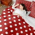 thumbnail image 4 of Homewish Red White Geometric Circle Boy Girl Twin Bedding Sets 7-Piece,Polka Dots Bedding Comforter Set Microfiber,Vintage Aesthetic Breathable Sheet Sets,Luxury Bedroom Decor,Reversible, 4 of 8