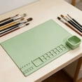 thumbnail image 4 of Silicone Painting Mat with Cup and Palette, 20*16 inch Large Silicone Art Mat, Non Stick Art Mat For Watercolor Acrylic Oil Painting, Thick Art Mat for Craft for Resin DIY Making, Green, 4 of 5