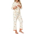 thumbnail image 1 of Conjunto de pijama de maternidad para mujeres, algodón, floral, leopardo, de manga larga, pantalones con cintura elástica, ropa de descanso para la lactancia, 2XL, amarillo, 1 of 6