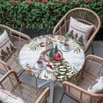 thumbnail image 3 of Round Fitted Tablecloths with Elastic Edge Christmas Gnome Eucalyptus Leaf Waterproof Table Cover for Kitchen Dining Party Decor,36" - 44", 3 of 9