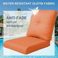 thumbnail image 6 of PARKWELL Outdoor 2-Piece Deep Seat Cushion,24 x 22, Water Repellent, Fade Resistant, Deep Seat Bottom and Back Cushion for Chair, Sofa, and Couch,Orange, 6 of 7