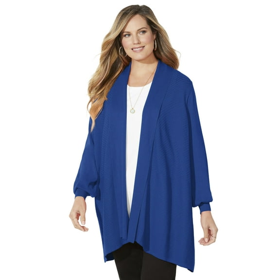 Catherines Women's Plus Size Liz&Me Draped Cardigan