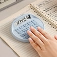 thumbnail image 2 of WKSCLPAI Round Solar Calculator, Portable Mini Desktop Calculator, Basic Standard Calculators with 8-Digit LCD Display, Stylish Macron Colorway, Blue, 2 of 6