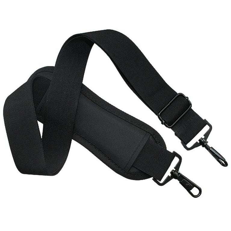 Black Color Padded Adjustable Up to 54 Length Shoulder Strap with Swivel  Hook for Bags/Briefcases/Luggage 