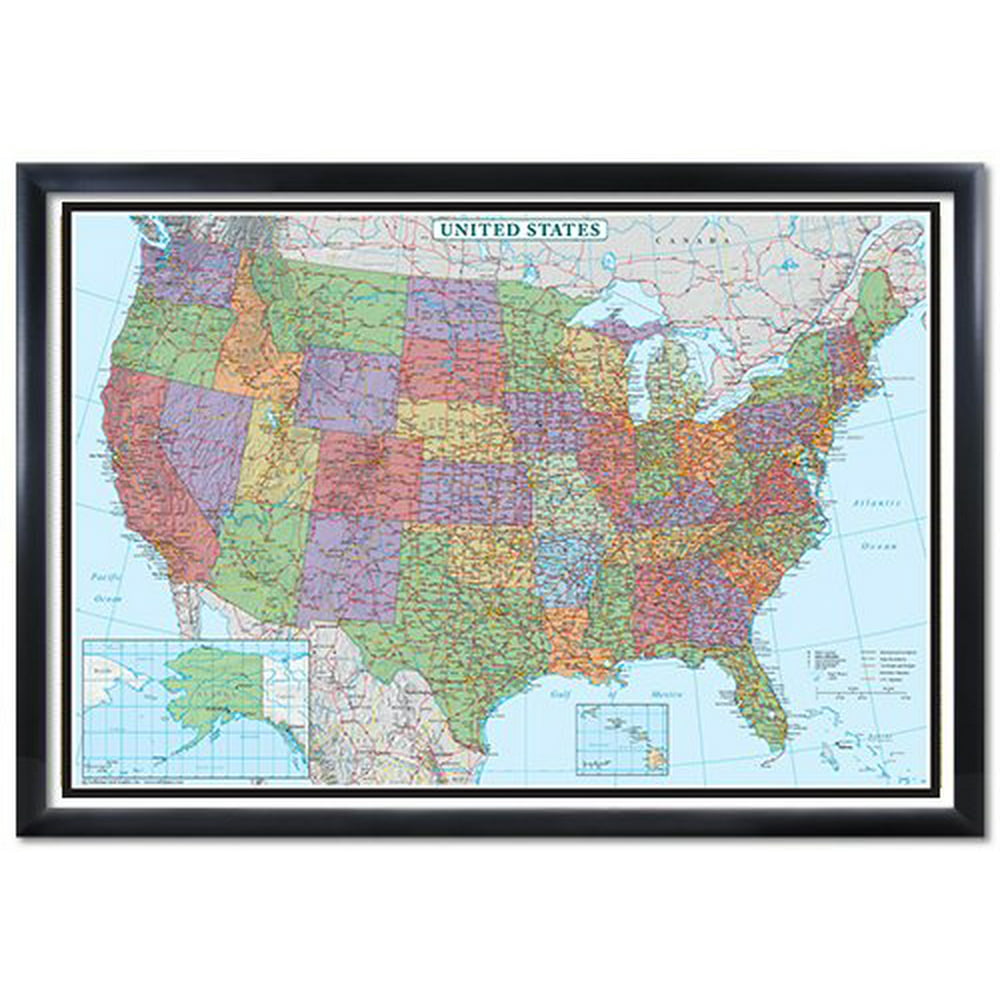 24x36 United States Usa Classic Elite Wall Map Laminated Walmartcom Images