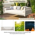thumbnail image 3 of Olurrisa Patio Minimalist Twin Size Garden Swing Bed Wood Porch Swing with Ropes for Backyard, Safe Sloped Design, White, 3 of 8