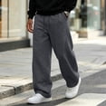 thumbnail image 2 of Men's Baggy Sweatpants Fleece Wide Leg Lounge Sweat Pants Drawstring Waist Jogging Pants with Pockets, L, 2 of 7