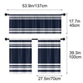 thumbnail image 3 of Striped Rod Pocket Kitchen Curtains,Navy Blue White Tier and Valance Curtains,Light Filtering Short Window Treatments for Bathroom,Bedroom,Living Room and Cafe, 3 of 5