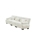 thumbnail image 5 of Gewnee White Chenille 3-Seater Sectional Sofa Modular Deep Seat Sofa Couch , Sofa Soft Comfy Upholstered Furniture for Living Room, 5 of 14