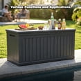 thumbnail image 6 of UIOWIO 320 Gallon Large Outdoor Storage Deck Box,Resin Waterproof UV Resistant Storage Box with Hundles,Outside Lockable Deck Box for Patio Furniture Pool and Sports Equipment,Black, 6 of 9