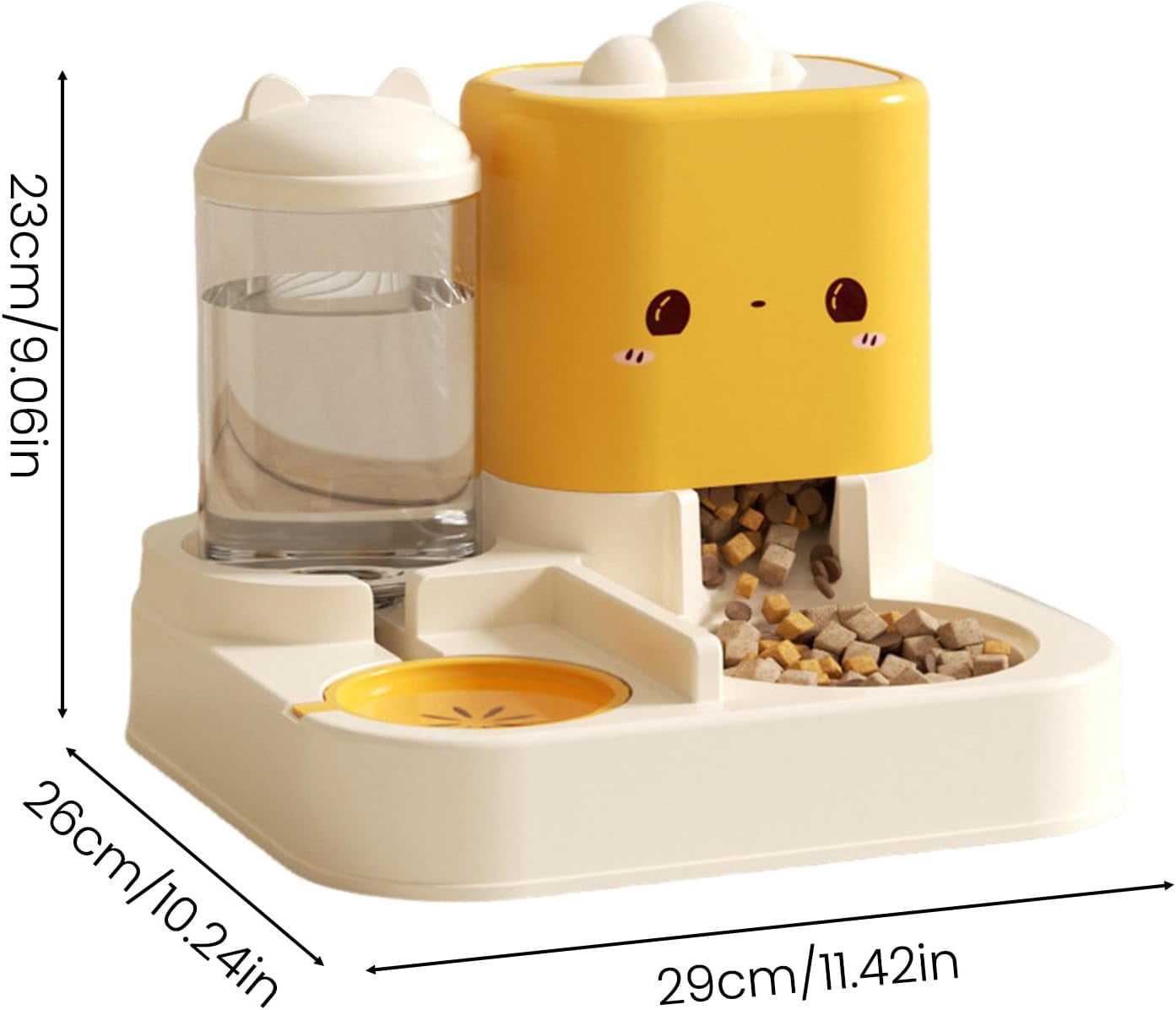 2 in 1 Automatic Cat Food Feeder Water Dispenser, Gravitys Water Bowl for Indoor Small Cats Dogs Puppies