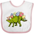 thumbnail image 3 of Inktastic Easter Bunny Stegosaurus with Eggs and Pink Ears Boys or Girls Baby Bib, 3 of 4