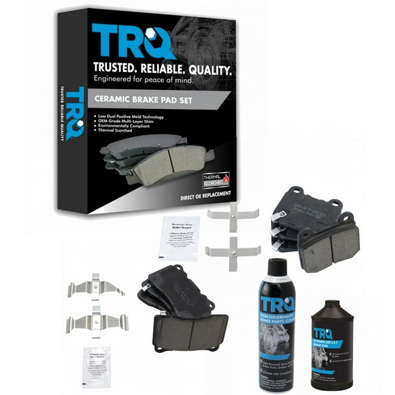 TRQ Front & Rear Posi Ceramic Disc Brake Pad Kit w/Chemicals for Subaru WRX STI BFA15228 Fits select: 2004-2008,2010-2014 SUBARU IMPREZA WRX STI