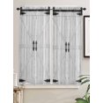 thumbnail image 5 of Farmhouse Wood Grain Bathroom Window Curtain, Vintage Country Barn Gate Grey Light Filtering Coffee Kitchen Curtains, Bedroom Living Room Curtains 2 Panel 84"x63", 5 of 6