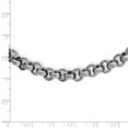 thumbnail image 2 of Primal Steel Stainless Steel Polished Textured Link 24 Inch Necklace, 2 of 7