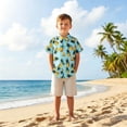 thumbnail image 2 of FINALGANG Kids Short Sleeve Hawaiian Shirt With Cute Pineapple Print Spread Collar Casual Loose Fit For Boys Girls Summer Vacation Beach Activities Casual Top, 2 of 5