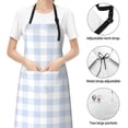 thumbnail image 4 of Kdxio Blue Checkboard Apron with Pockets Adjustable Kitchen Aprons for Men Women Waterproof Aprons for Cooking,Drawing,Crafting, Baking Household Cleaning, 4 of 8