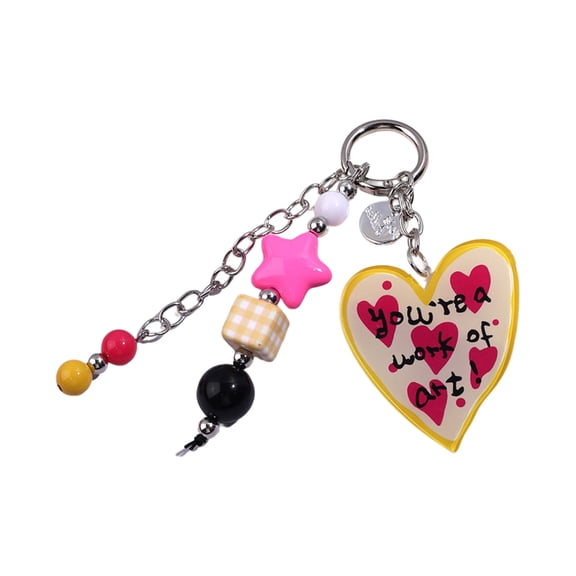 Zeiwohndc Adorable Star Heart Keyring Lightweight Letters Gift