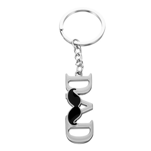 Raindrops Creative Father's Day Keychain Zinc Alloy DAD Letters with Beard Design Sentimental 1Pcs