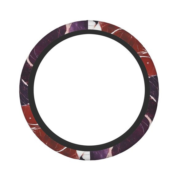 Steering Wheel Cover High Stretch Durable Anti Slip Universal 15 Inch For Cars Trucks Suvs Atv Protects From Heat Cold Wear Mediumvioletred Marble_2