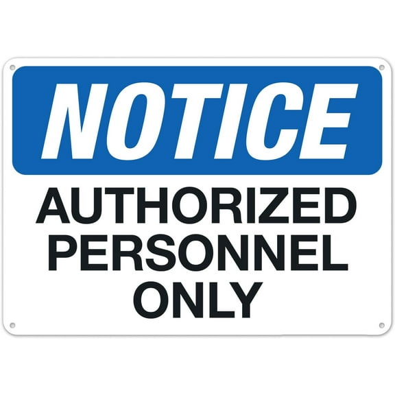 Authorized Personnel Only Sign, Facility Signs Tin Sign 8x12 Inch - Clear Warning for Home & Business Use